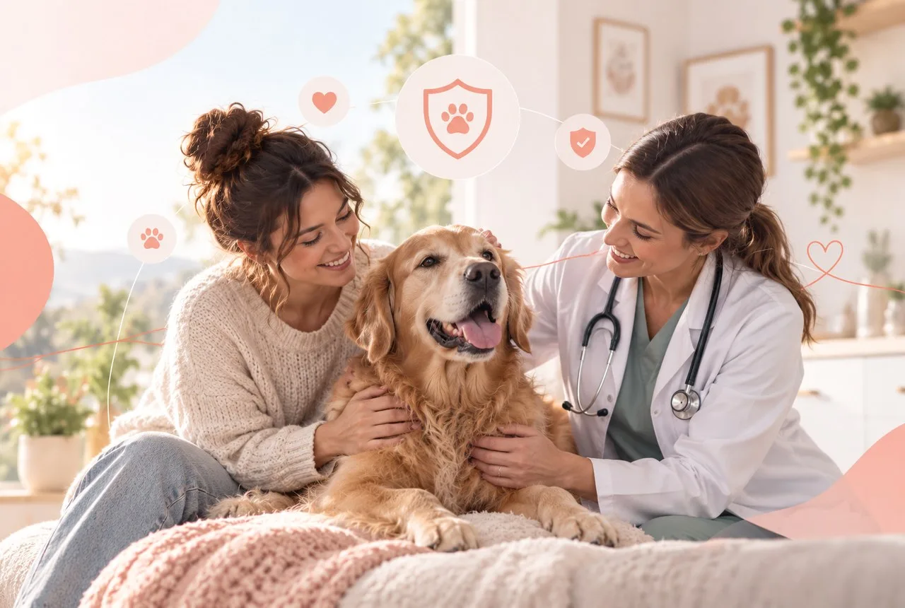 Dog owner considering pet insurance for dogs with diabetes