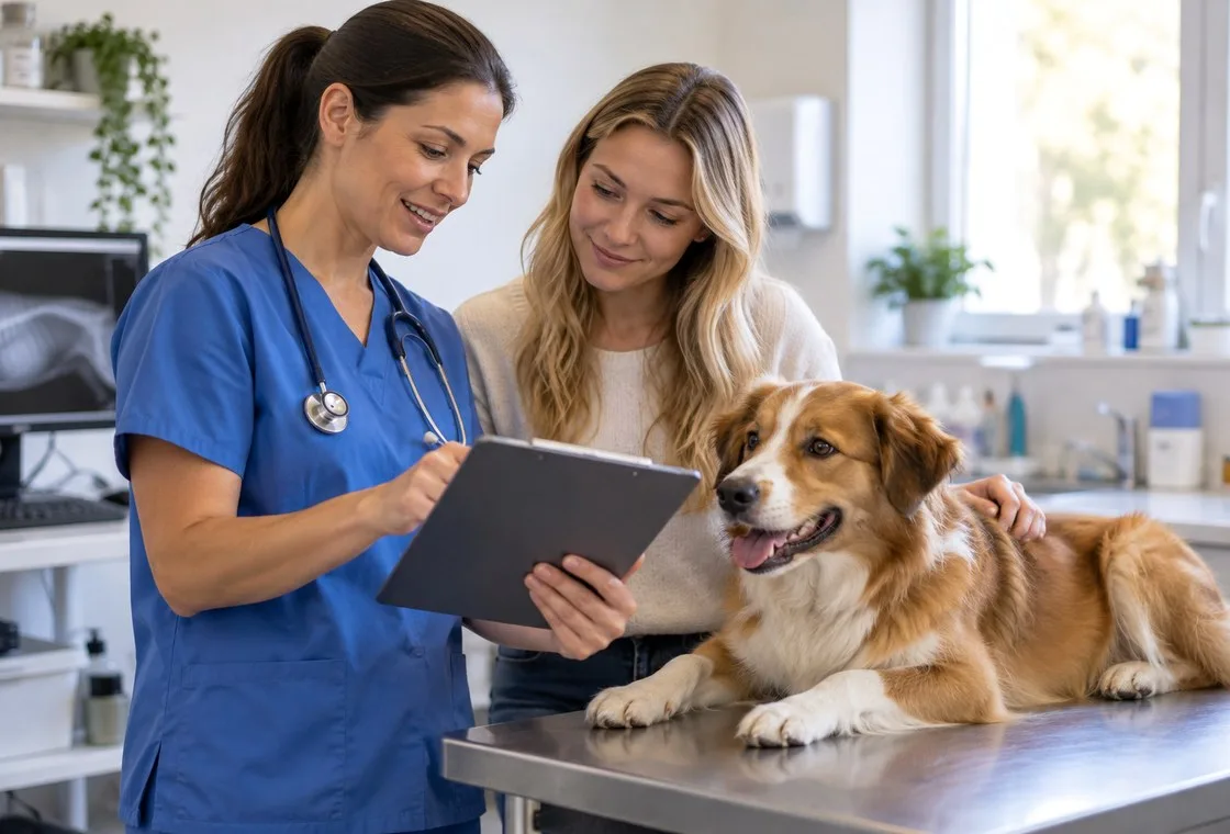 Veterinary care context for a pet insurance decision